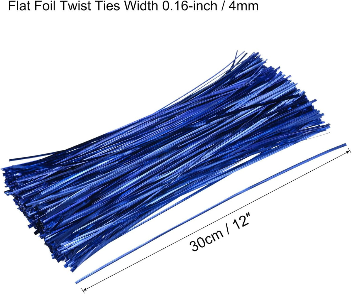 Foil Twist Ties 12" 30cm Metallic Plastic Closure Tie for Tying Bread, Candy, Cookies, Gift Bags Arts Crafts Ties Red Pack of 750