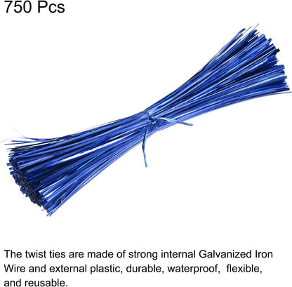 Foil Twist Ties 12" 30cm Metallic Plastic Closure Tie for Tying Bread, Candy, Cookies, Gift Bags Arts Crafts Ties Red Pack of 750