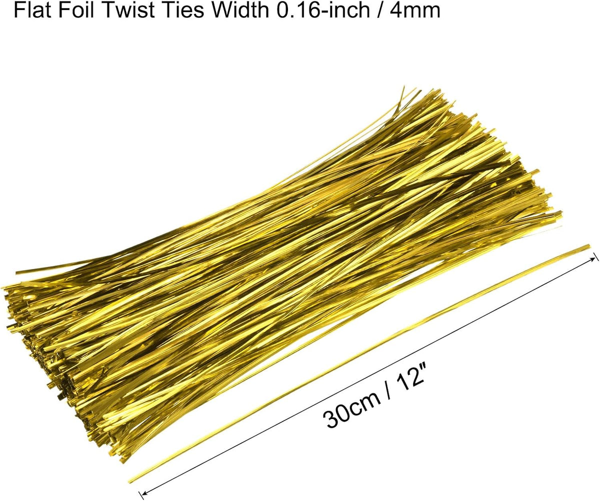 Foil Twist Ties 12" 30cm Metallic Plastic Closure Tie for Tying Bread, Candy, Cookies, Gift Bags Arts Crafts Ties Red Pack of 750