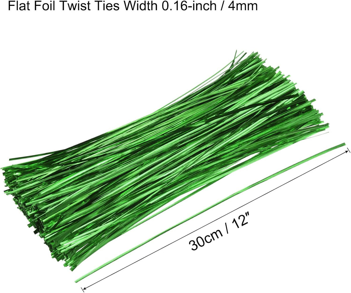 Foil Twist Ties 12" 30cm Metallic Plastic Closure Tie for Tying Bread, Candy, Cookies, Gift Bags Arts Crafts Ties Red Pack of 750
