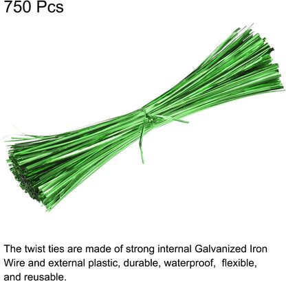 Foil Twist Ties 12" 30cm Metallic Plastic Closure Tie for Tying Bread, Candy, Cookies, Gift Bags Arts Crafts Ties Red Pack of 750