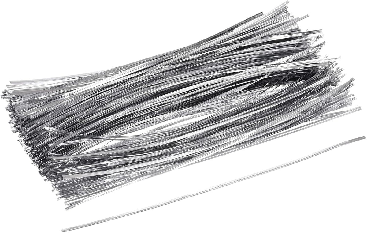 Foil Twist Ties 12" 30cm Metallic Plastic Closure Tie for Tying Bread, Candy, Cookies, Gift Bags Arts Crafts Ties Red Pack of 750