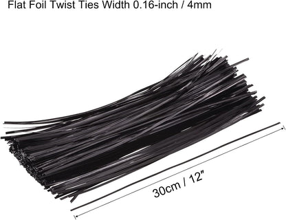 Foil Twist Ties 12" 30cm Metallic Plastic Closure Tie for Tying Bread, Candy, Cookies, Gift Bags Arts Crafts Ties Red Pack of 750