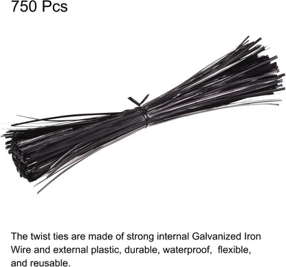 Foil Twist Ties 12" 30cm Metallic Plastic Closure Tie for Tying Bread, Candy, Cookies, Gift Bags Arts Crafts Ties Red Pack of 750