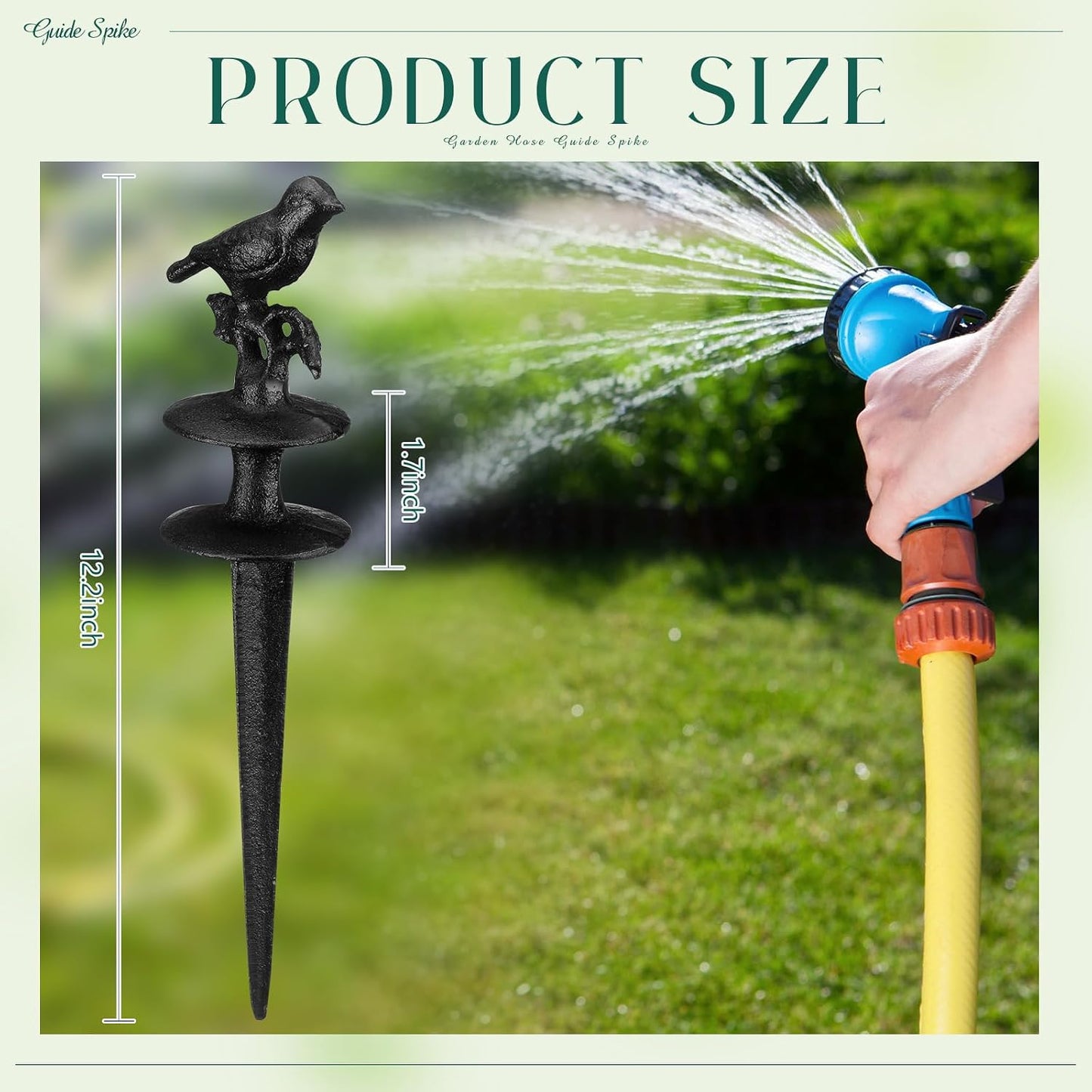 Garden Hose Guide Spike 12 Inch, Bird, 2 Pcs