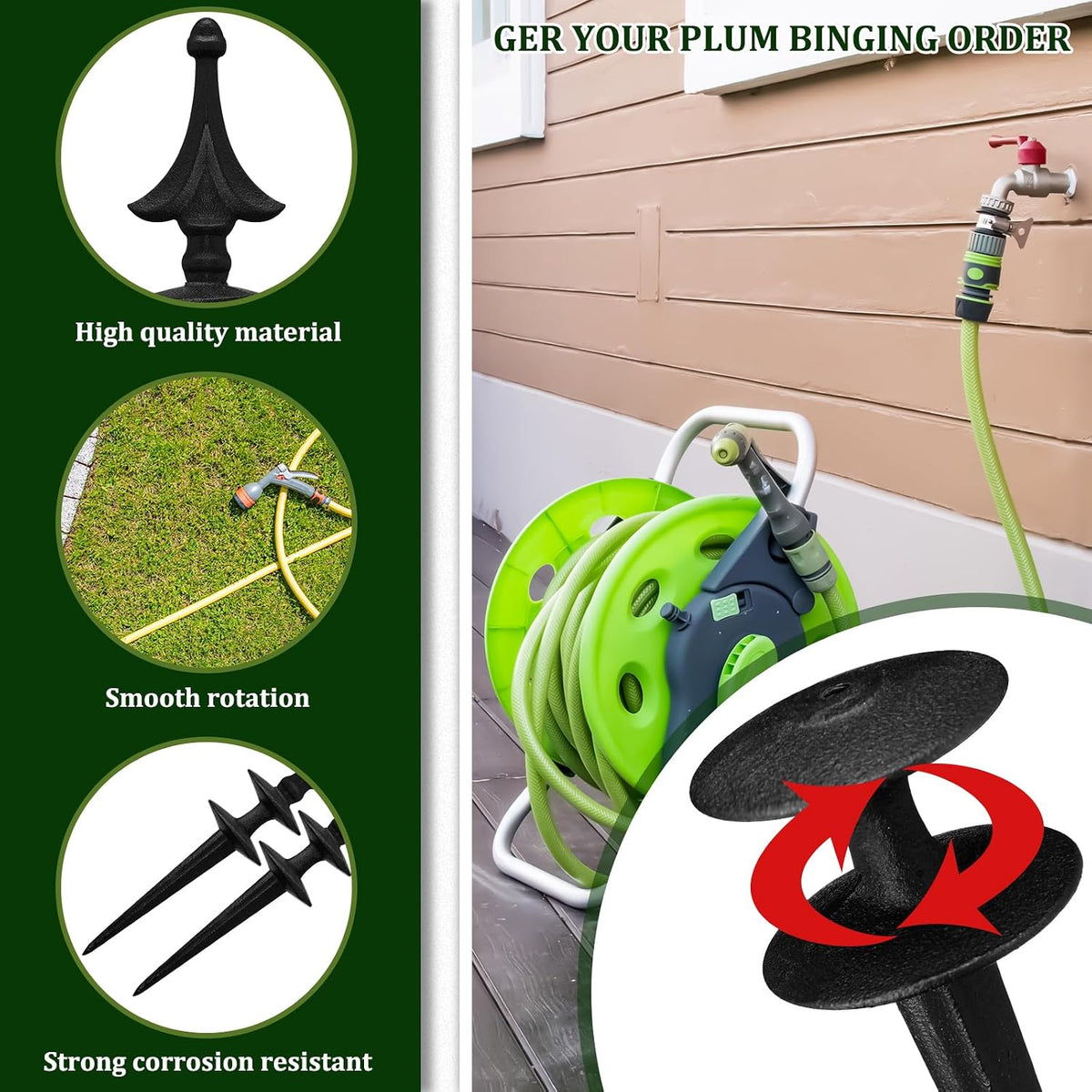 Garden Hose Guide Spike 12 Inch, Bird, 2 Pcs