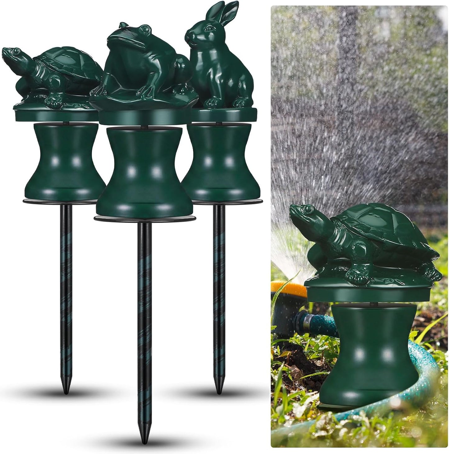 3 Pcs Garden Hose Guide Stake 12 Inch Heavy Duty Metal Water Hose Guard Roller Guide Decorative Garden Stake Spike for Flower Bed Plant Protection Outside Yard Lawn