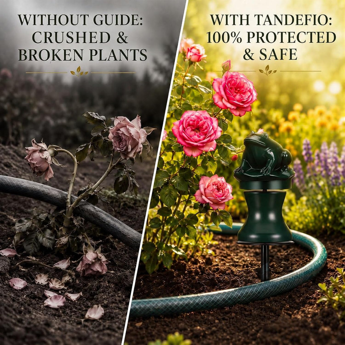 3 Pcs Garden Hose Guide Stake 12 Inch Heavy Duty Metal Water Hose Guard Roller Guide Decorative Garden Stake Spike for Flower Bed Plant Protection Outside Yard Lawn