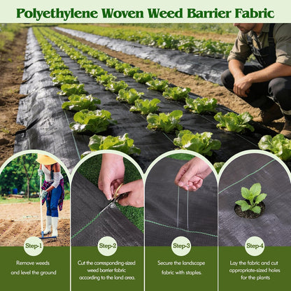 2.6FT x 100FT Weed Barrier Fabric, 3oz Landscape Fabric Heavy Duty