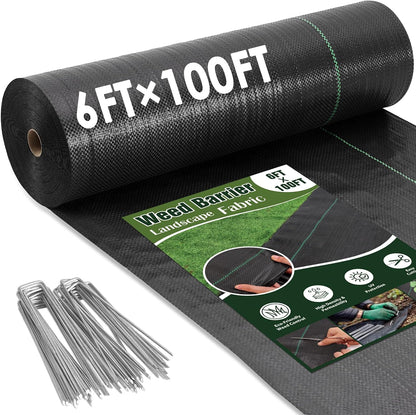 2.6FT x 100FT Weed Barrier Fabric, 3oz Landscape Fabric Heavy Duty