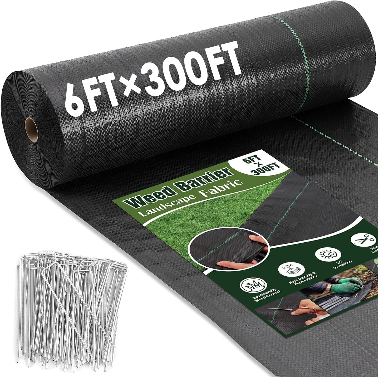 2.6FT x 100FT Weed Barrier Fabric, 3oz Landscape Fabric Heavy Duty