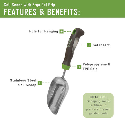 24452009 2-pc. Ergo Gel Grip Garden Tool Set with Hand Trowel & Soil Scoop