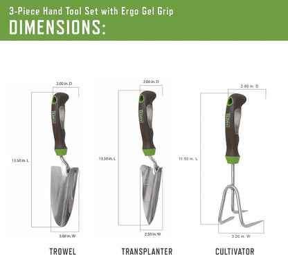 24452009 2-pc. Ergo Gel Grip Garden Tool Set with Hand Trowel & Soil Scoop
