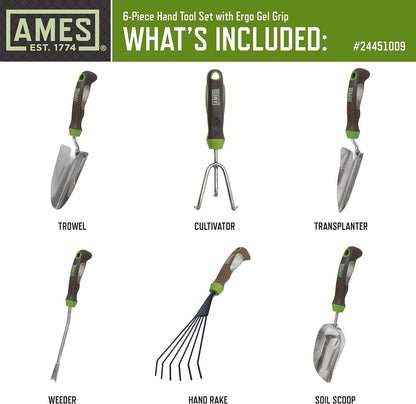 24452009 2-pc. Ergo Gel Grip Garden Tool Set with Hand Trowel & Soil Scoop