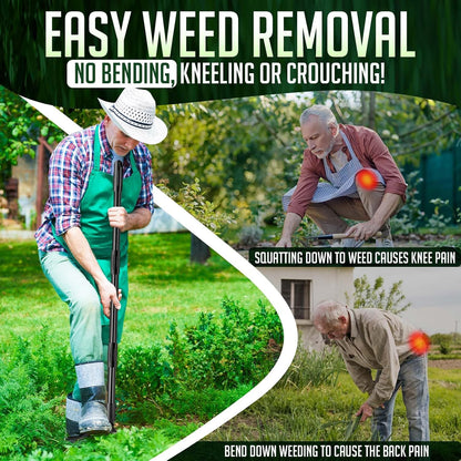 Weed-Puller-Tool-with-Long-Handle, 63" Adjustable Stand Up Weeding Tool with Heavy-Duty 4-Claw Weeder for Effortless Weeding Without Bending, Pulling, or Kneeling