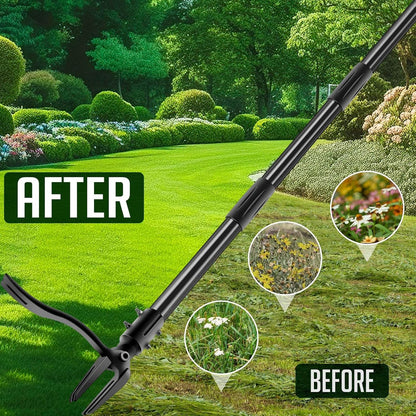 Weed-Puller-Tool-with-Long-Handle, 63" Adjustable Stand Up Weeding Tool with Heavy-Duty 4-Claw Weeder for Effortless Weeding Without Bending, Pulling, or Kneeling