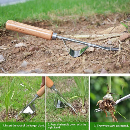 Garden Weeder Hand Tool,Ergonomic Weeding Tools,Stainless Steel Base - Easy Weed Removal and Deeper Digging for Planting and Weeding V…