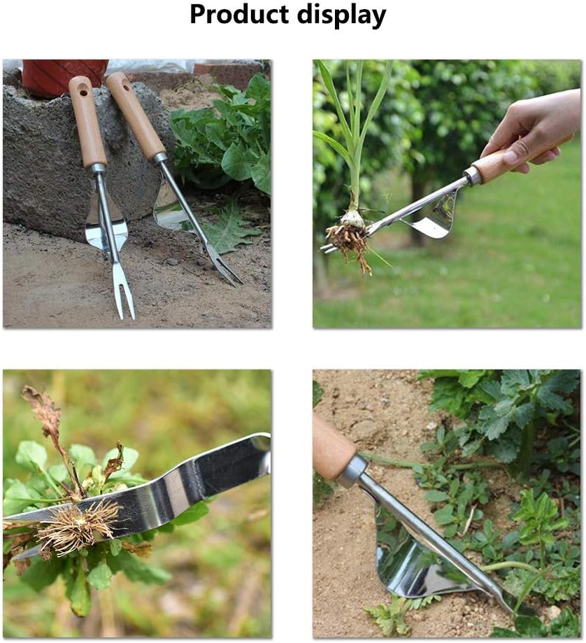 Garden Weeder Hand Tool,Ergonomic Weeding Tools,Stainless Steel Base - Easy Weed Removal and Deeper Digging for Planting and Weeding V…