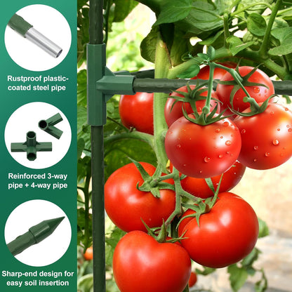 Tomato Cages for Garden,4 Pack 50in Tall Tomato Plant Support Stakes Adjustable Heavy Duty Steel Plant Tower Stakes, Updated Cucumber Trellis Garden Cages for Climbing Plants Vegetable Flowers