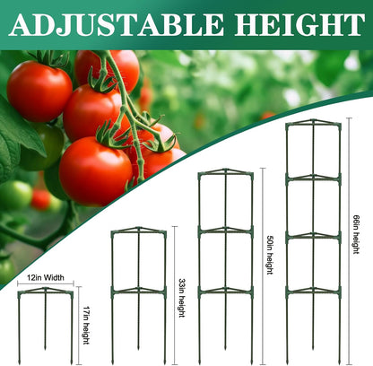 Tomato Cages for Garden,4 Pack 50in Tall Tomato Plant Support Stakes Adjustable Heavy Duty Steel Plant Tower Stakes, Updated Cucumber Trellis Garden Cages for Climbing Plants Vegetable Flowers