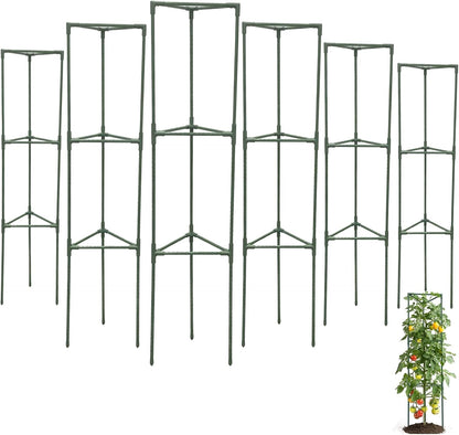 Tomato Cages for Garden,4 Pack 50in Tall Tomato Plant Support Stakes Adjustable Heavy Duty Steel Plant Tower Stakes, Updated Cucumber Trellis Garden Cages for Climbing Plants Vegetable Flowers