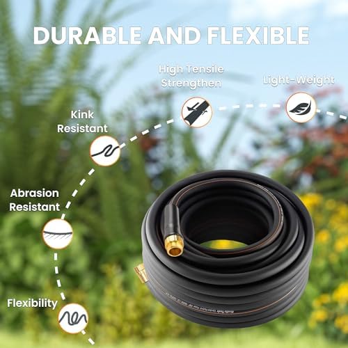 Leader Hose 10ft x 5/8", Short Water Hose Heavy Duty for Hose Reel with Double Female Fittings and Hose Reel 1/2"78ft, Heavy Duty with Any Length Lock, Slow Return System, Wall Mounted