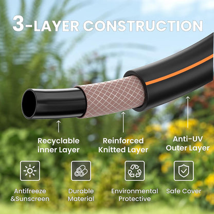 Leader Hose 10ft x 5/8", Short Water Hose Heavy Duty for Hose Reel with Double Female Fittings and Hose Reel 1/2"78ft, Heavy Duty with Any Length Lock, Slow Return System, Wall Mounted
