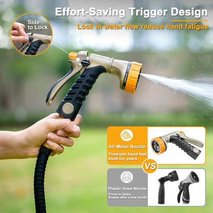 Metal Garden Hose Nozzle Heavy Duty, Rear Trigger Water Sprayer