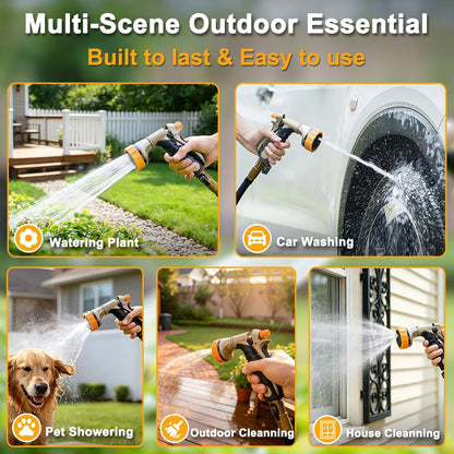 Metal Garden Hose Nozzle Heavy Duty, Rear Trigger Water Sprayer