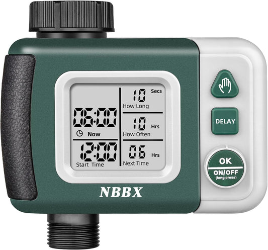 Sprinkler Timer: Programmable Water Timer for Garden Hose, Outdoor Soaker Hose Timed with Rain Delay/Automatic Watering System, Digital Irrigation for Yard, Lawn, 1 Outlet, Manual Mode System