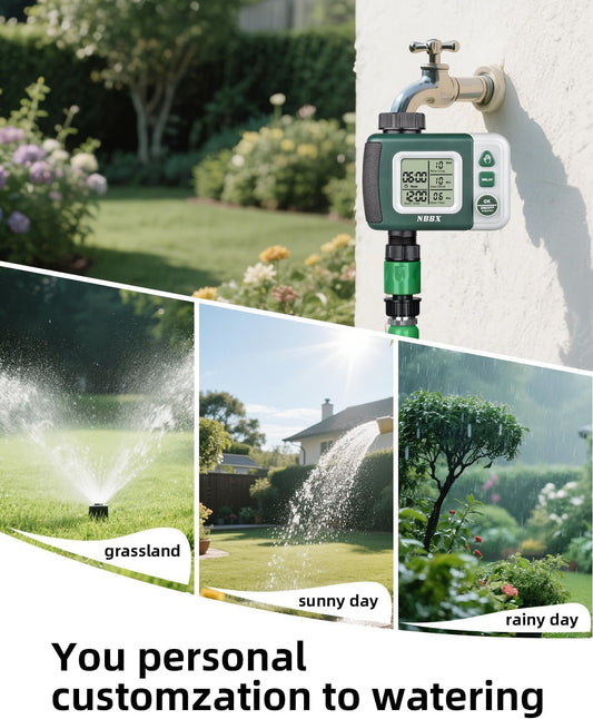 Sprinkler Timer: Programmable Water Timer for Garden Hose, Outdoor Soaker Hose Timed with Rain Delay/Automatic Watering System, Digital Irrigation for Yard, Lawn, 1 Outlet, Manual Mode System