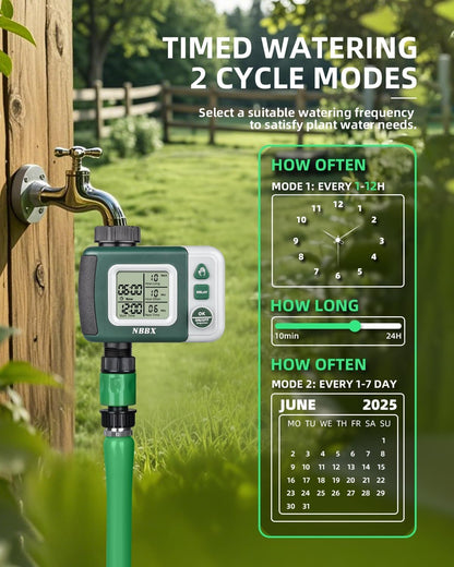 Sprinkler Timer: Programmable Water Timer for Garden Hose, Outdoor Soaker Hose Timed with Rain Delay/Automatic Watering System, Digital Irrigation for Yard, Lawn, 1 Outlet, Manual Mode System