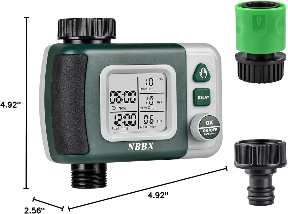 Sprinkler Timer: Programmable Water Timer for Garden Hose, Outdoor Soaker Hose Timed with Rain Delay/Automatic Watering System, Digital Irrigation for Yard, Lawn, 1 Outlet, Manual Mode System