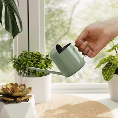 Small Watering Can Indoor Outdoor Plant Metal Stainless Steel Long Spoutt Flowers Watering Cans for House Garden Plants 10OZ Watering Bottle Cute Decorative for Bonsai(Bronze)
