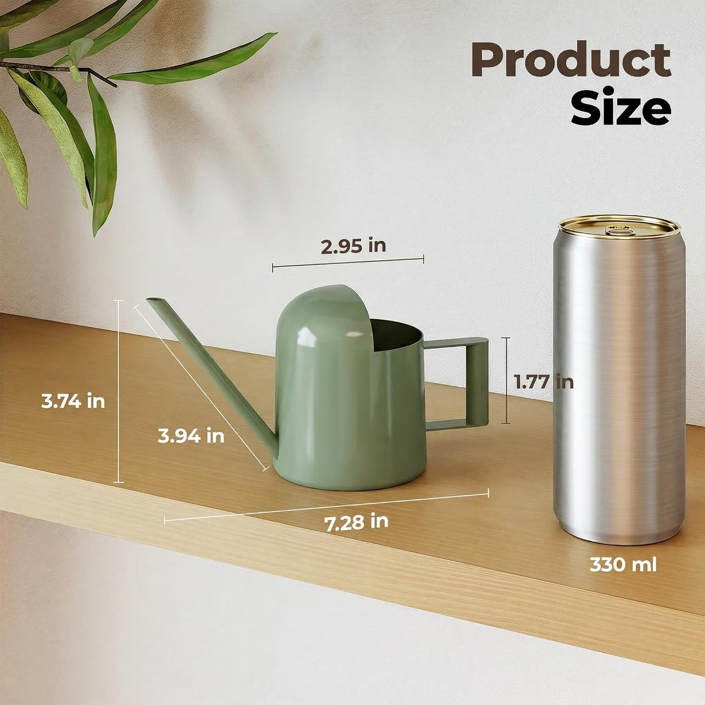 Small Watering Can Indoor Outdoor Plant Metal Stainless Steel Long Spoutt Flowers Watering Cans for House Garden Plants 10OZ Watering Bottle Cute Decorative for Bonsai(Bronze)