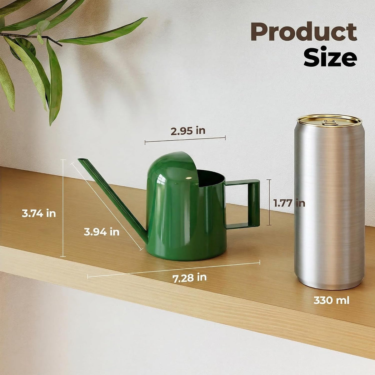 Small Watering Can Indoor Outdoor Plant Metal Stainless Steel Long Spoutt Flowers Watering Cans for House Garden Plants 10OZ Watering Bottle Cute Decorative for Bonsai(Bronze)
