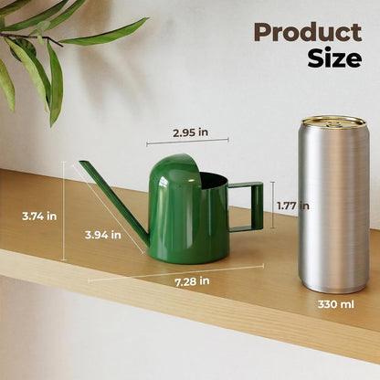 Small Watering Can Indoor Outdoor Plant Metal Stainless Steel Long Spoutt Flowers Watering Cans for House Garden Plants 10OZ Watering Bottle Cute Decorative for Bonsai(Bronze)