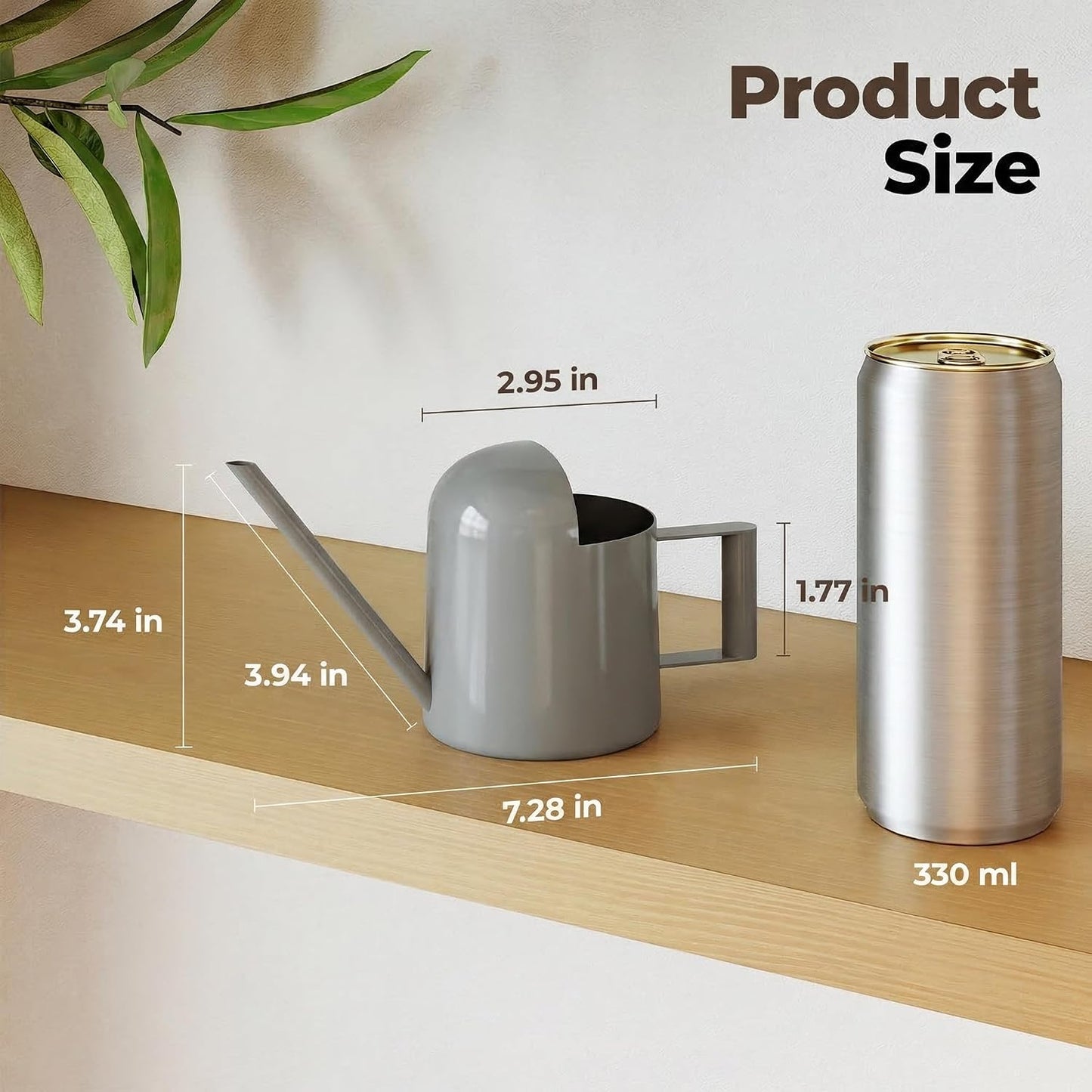 Small Watering Can Indoor Outdoor Plant Metal Stainless Steel Long Spoutt Flowers Watering Cans for House Garden Plants 10OZ Watering Bottle Cute Decorative for Bonsai(Bronze)