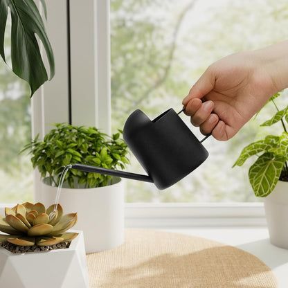 Small Watering Can Indoor Outdoor Plant Metal Stainless Steel Long Spoutt Flowers Watering Cans for House Garden Plants 10OZ Watering Bottle Cute Decorative for Bonsai(Bronze)