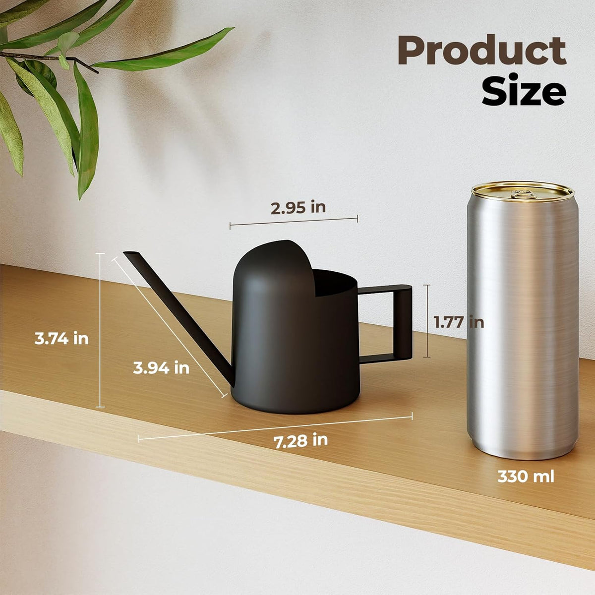 Small Watering Can Indoor Outdoor Plant Metal Stainless Steel Long Spoutt Flowers Watering Cans for House Garden Plants 10OZ Watering Bottle Cute Decorative for Bonsai(Bronze)