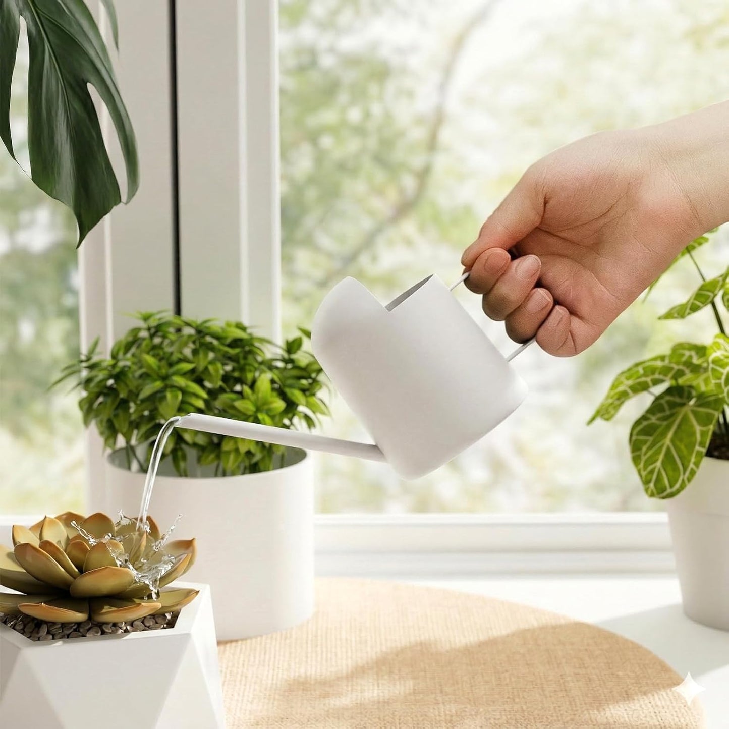 Small Watering Can Indoor Outdoor Plant Metal Stainless Steel Long Spoutt Flowers Watering Cans for House Garden Plants 10OZ Watering Bottle Cute Decorative for Bonsai(Bronze)