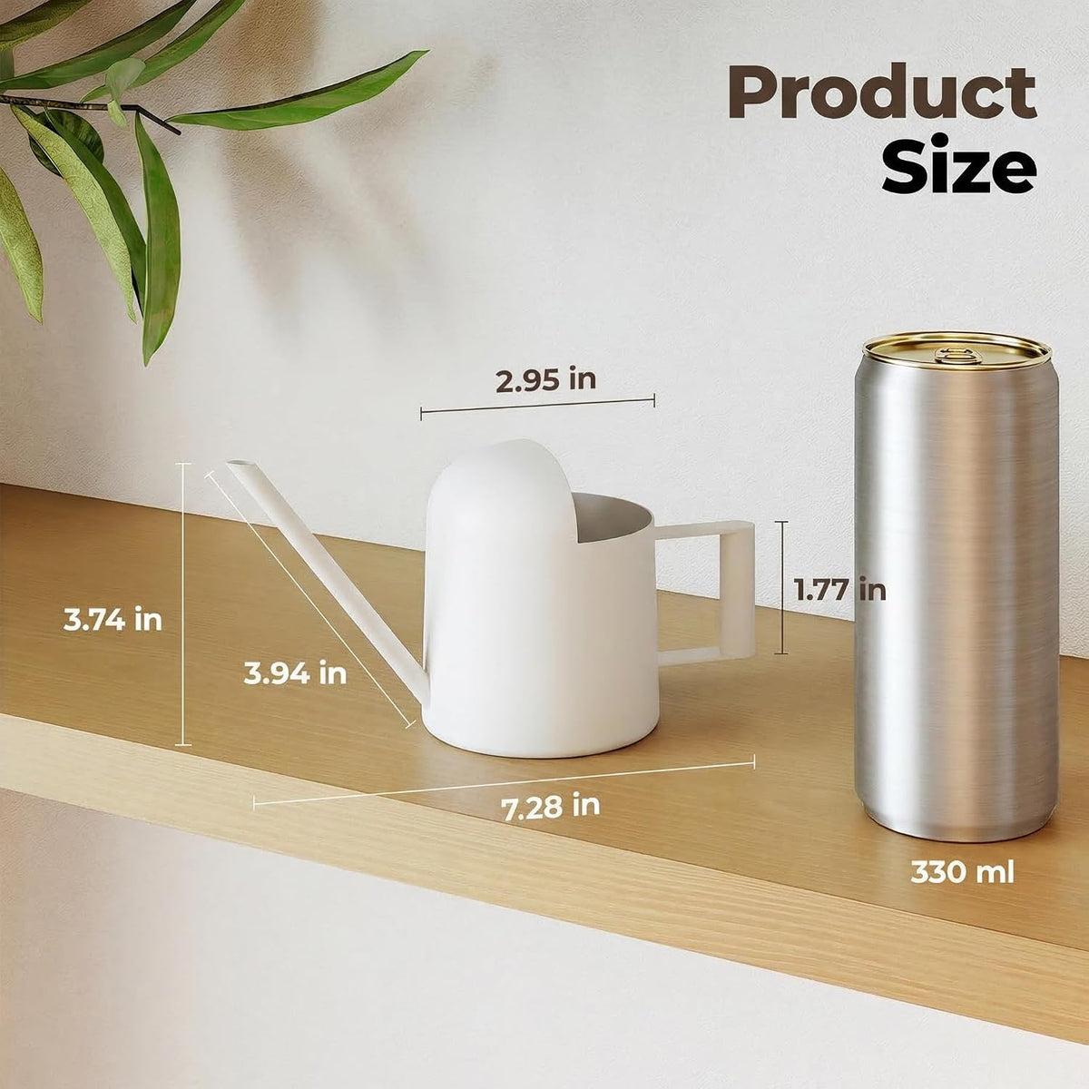 Small Watering Can Indoor Outdoor Plant Metal Stainless Steel Long Spoutt Flowers Watering Cans for House Garden Plants 10OZ Watering Bottle Cute Decorative for Bonsai(Bronze)