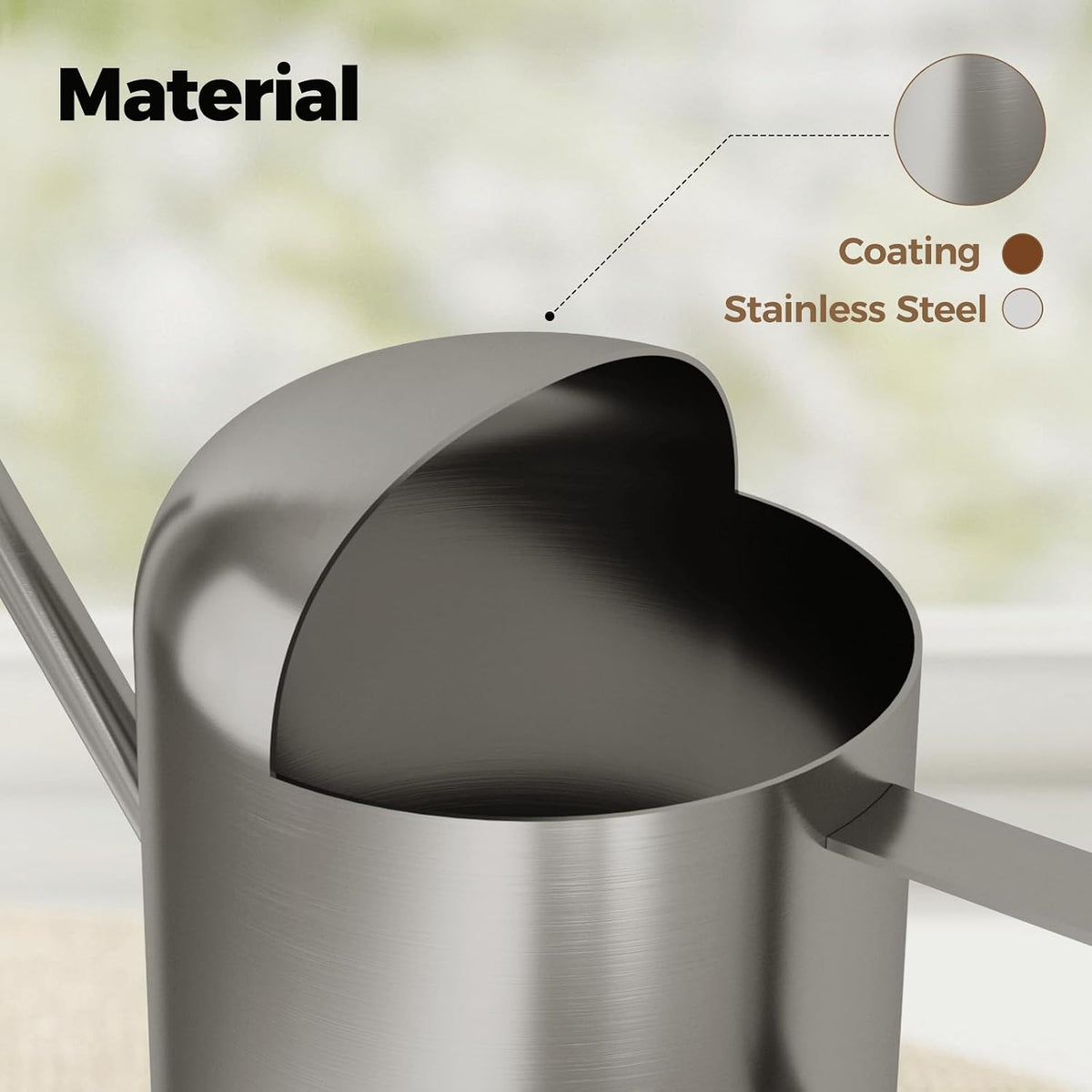 Small Watering Can Indoor Outdoor Plant Metal Stainless Steel Long Spoutt Flowers Watering Cans for House Garden Plants 10OZ Watering Bottle Cute Decorative for Bonsai(Bronze)