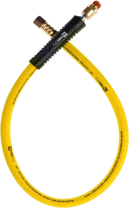 Hybrid Lead in Air Hose 3/8" X 30"(1/4 in. MNPT Ball Swivel x 1/4 in. FNPT Ends) 300 PSI Max Working Pressure, Heavy Duty Air Compressor Hose