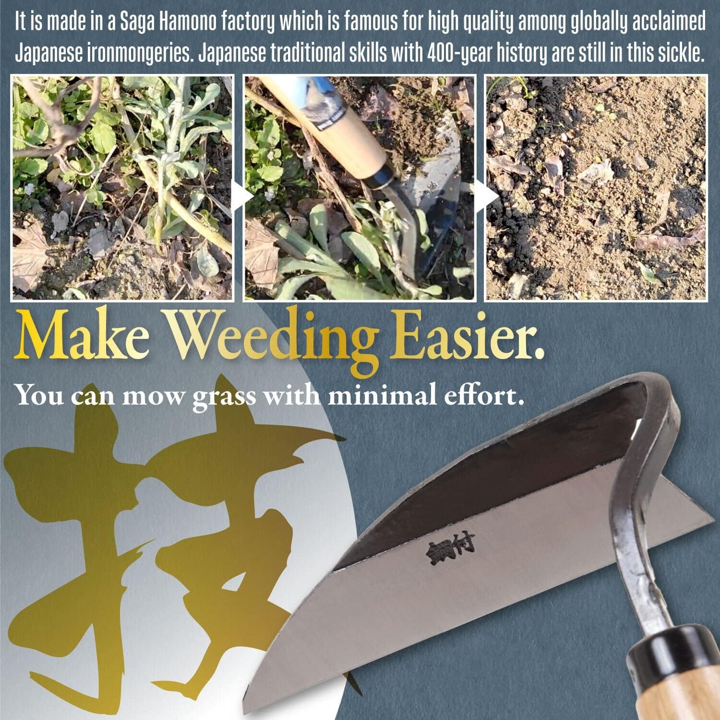 Japanese Gardening Weeding Sickle Nejiri Kama