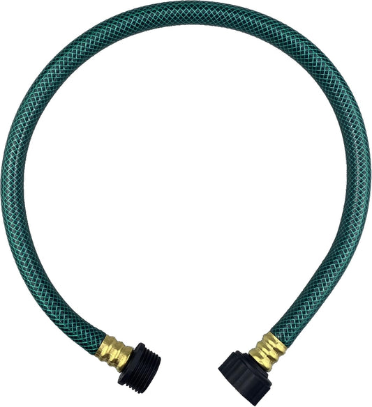 PVC Garden Hose 1/2 Inch, 2 FT Flexible Water Hose Green with Male and Female Plastic Fittings - No Leaking and Lightweight for Household Outdoors Lawns Patio