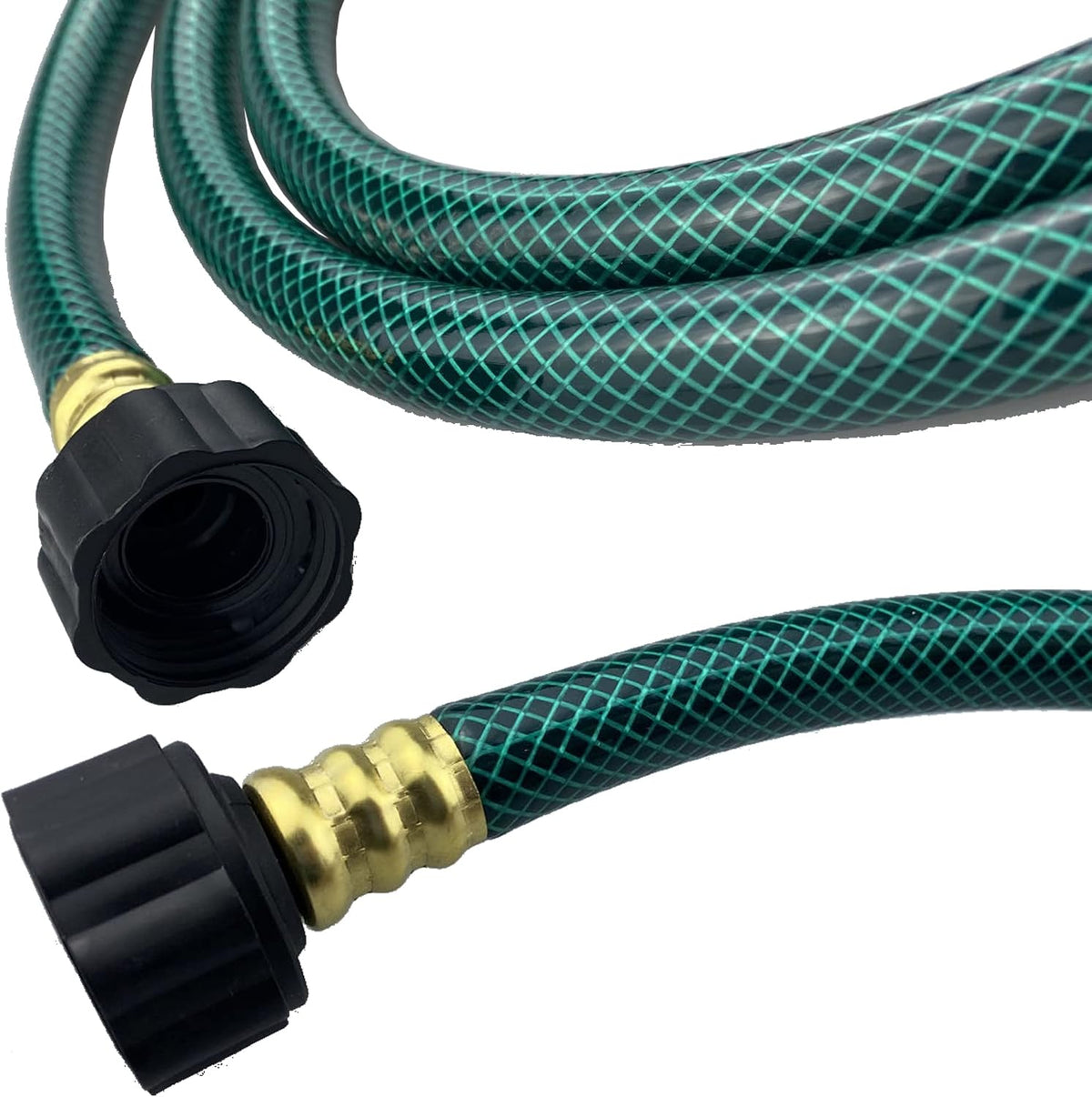 PVC Garden Hose 1/2 Inch, 2 FT Flexible Water Hose Green with Male and Female Plastic Fittings - No Leaking and Lightweight for Household Outdoors Lawns Patio