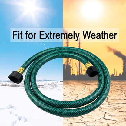 PVC Garden Hose 1/2 Inch, 2 FT Flexible Water Hose Green with Male and Female Plastic Fittings - No Leaking and Lightweight for Household Outdoors Lawns Patio