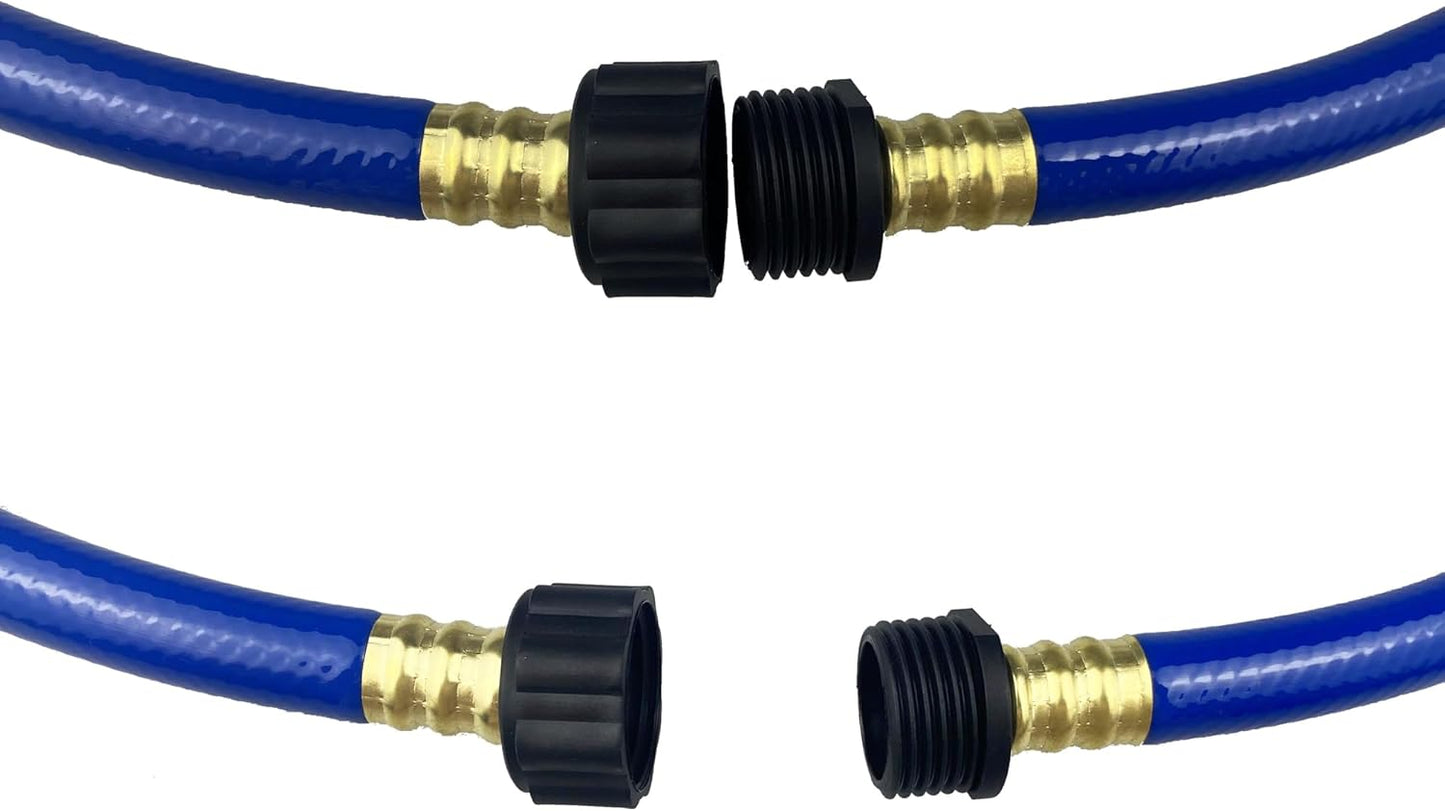 PVC Garden Hose 1/2 Inch, 2 FT Flexible Water Hose Green with Male and Female Plastic Fittings - No Leaking and Lightweight for Household Outdoors Lawns Patio