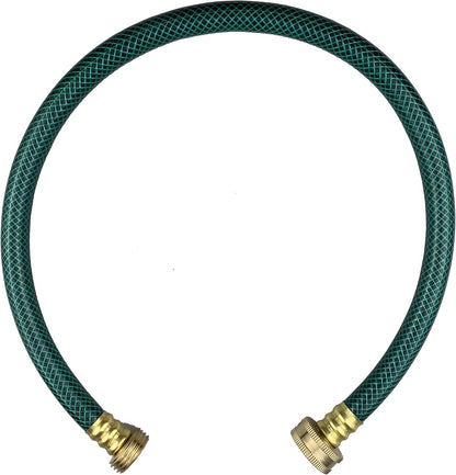PVC Garden Hose 1/2 Inch, 2 FT Flexible Water Hose Green with Male and Female Plastic Fittings - No Leaking and Lightweight for Household Outdoors Lawns Patio